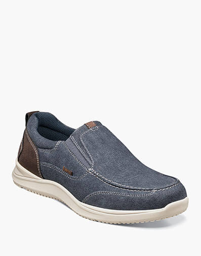 Conway Canvas Moc Toe Slip On in Blue Denim for $100.00