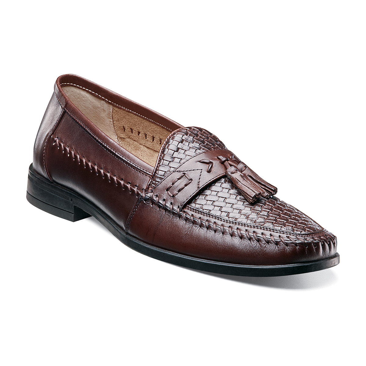 Men's Dress Shoes | Brown Woven Tassel Loafer | Nunn Bush Strafford