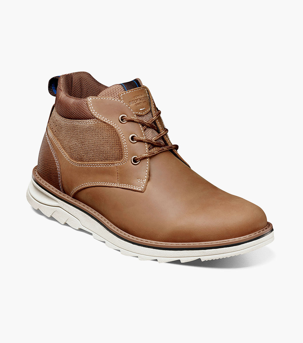 Nunn Bush Mens Bromley Plain Toe Chukka Boot Suede Leather with Comfort Gel and Memory Foam Chukka Boot