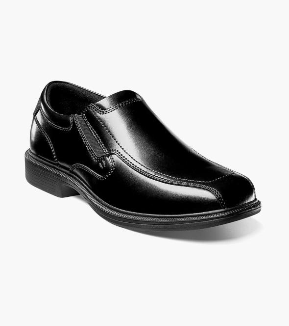 Luciano Natazzi Men's Full Grain Leather Penny Loafers | Slip-On Dress Shoes SL308 | Black, Sizes 7.5-12 US