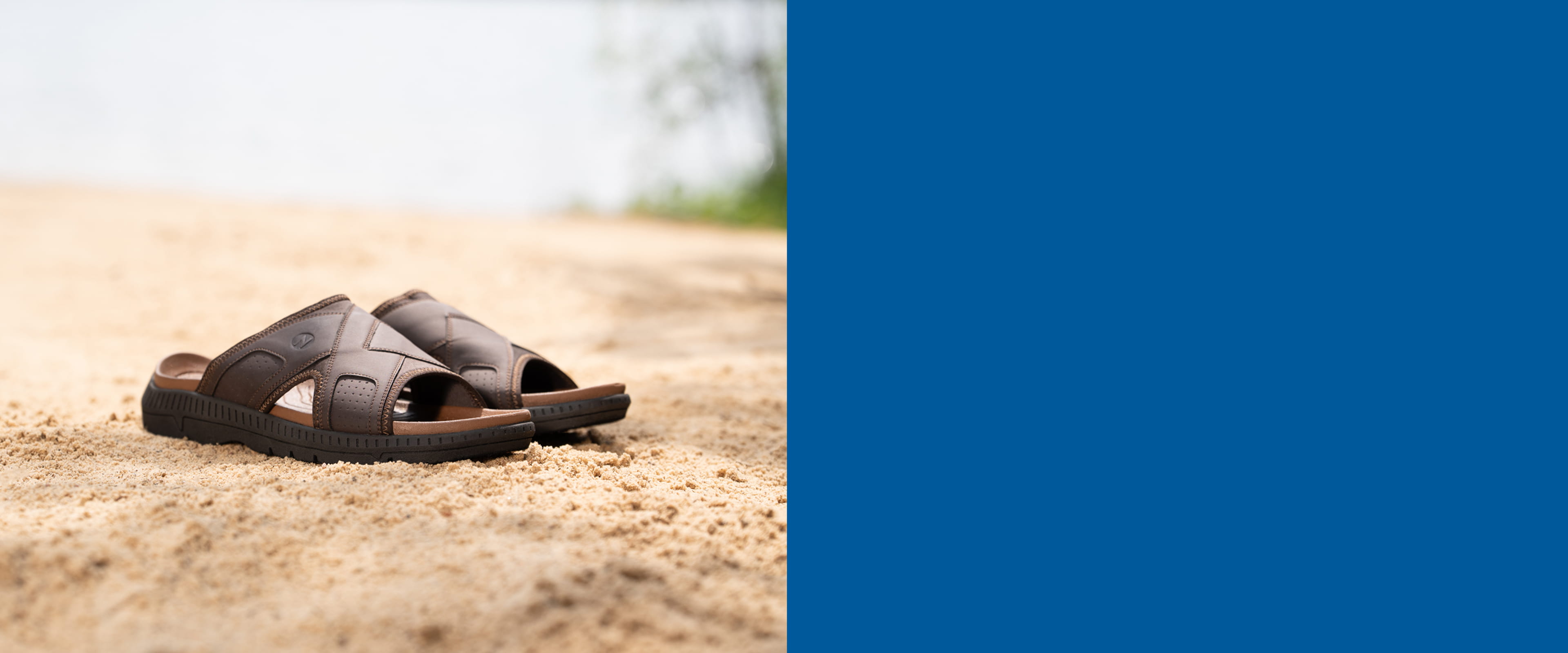 Shop our new arrivals featuring the Laguna slide sandal in the sand.