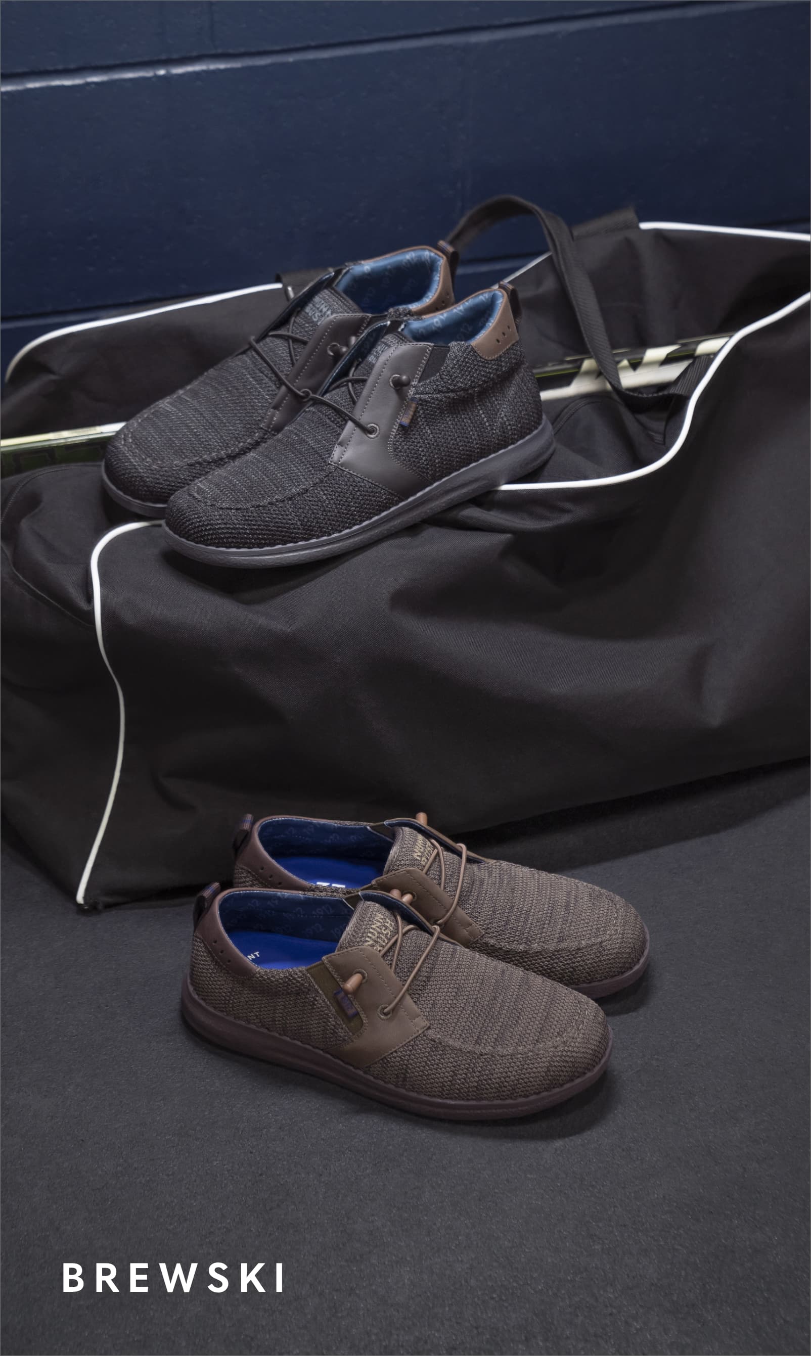Men's Casual Shoes category. Image features the Brewski Knit.