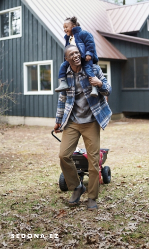 Men's Casual Shoes category. Image features the Sedona EZ in brown.