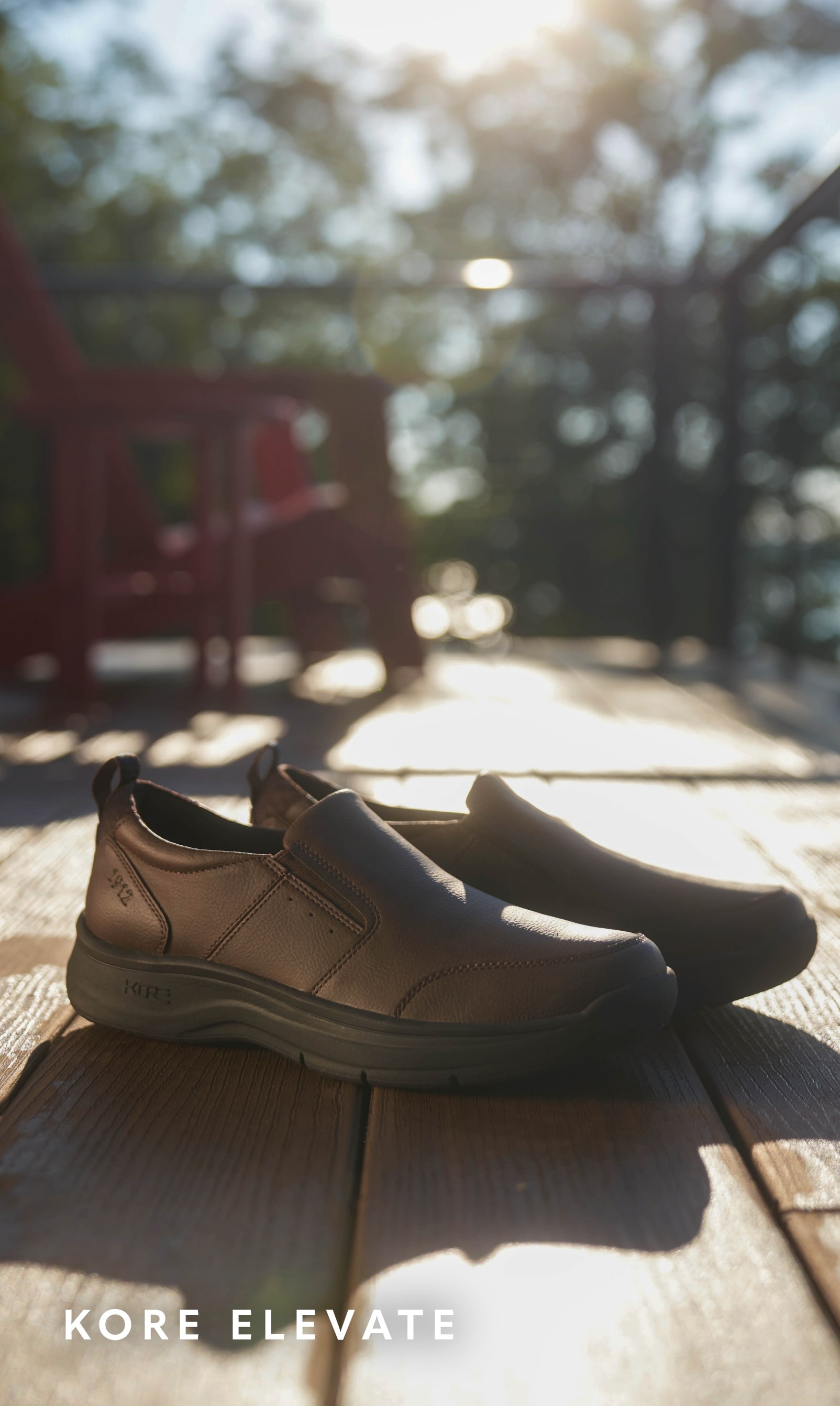 Comfort Styles Image features the Kore Elevate in brown.