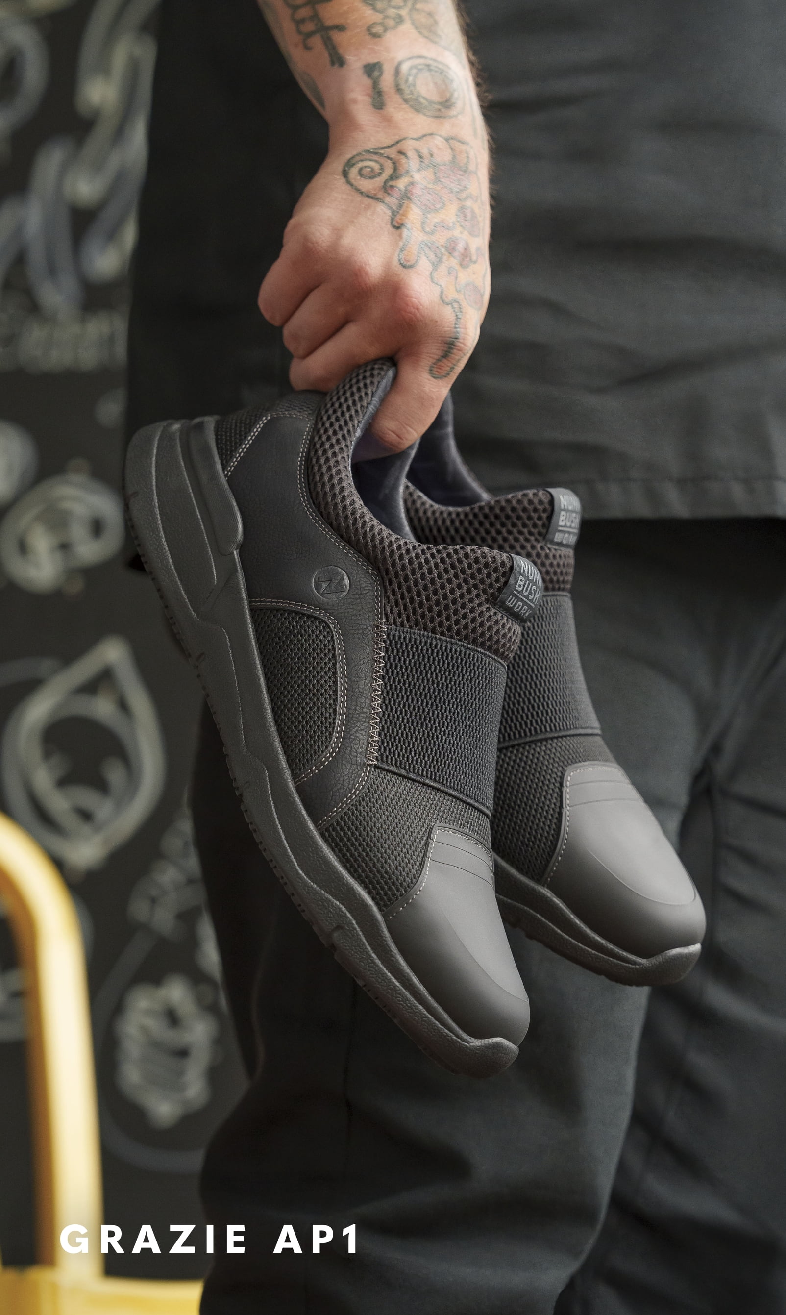 Work Shoes category. Image features the Grazie AP1. 
