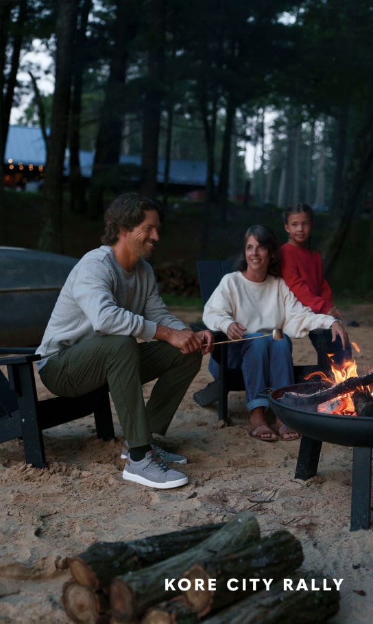 Men's Newest Shoes category. Image features the Kore City Rally in gray knit.