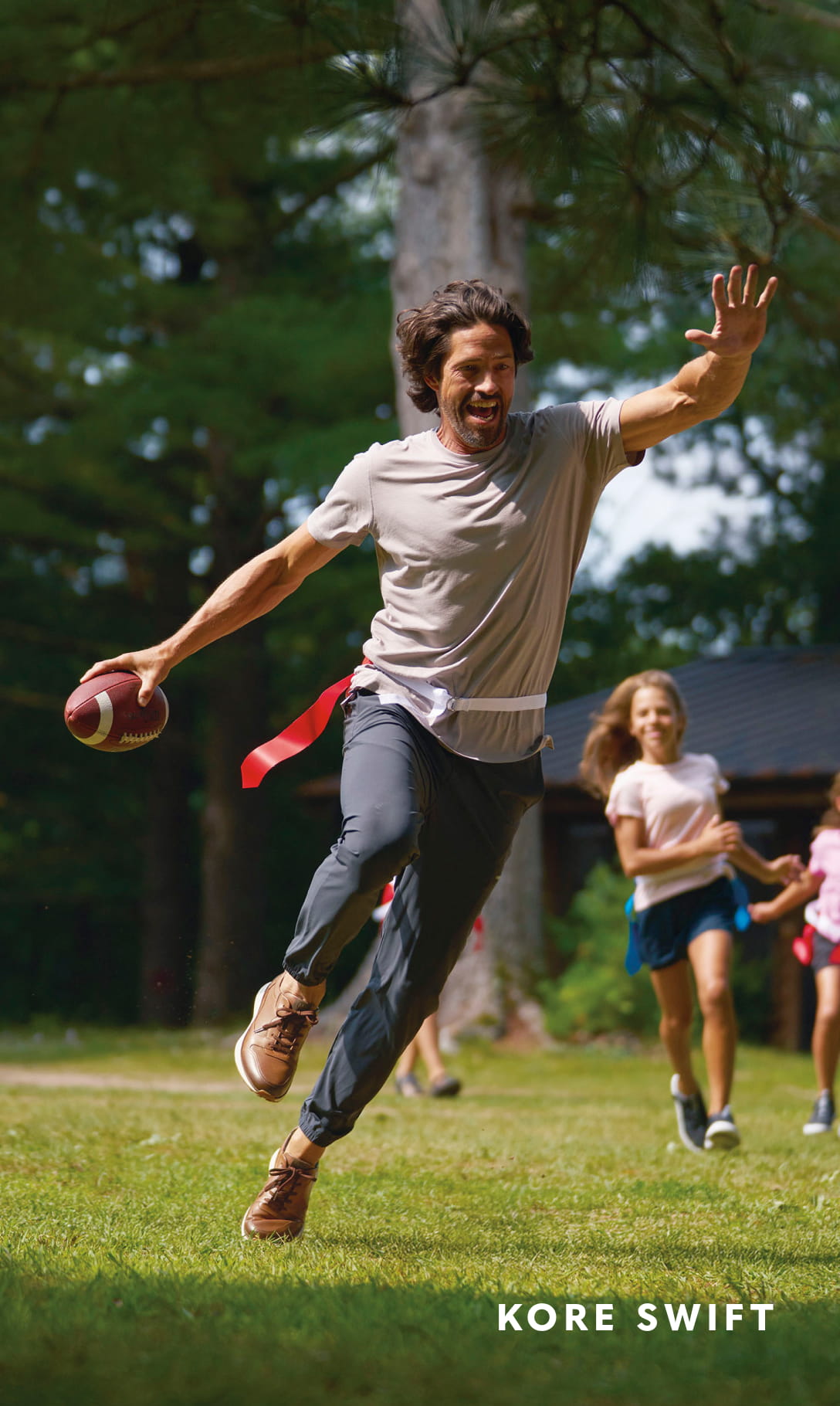 Men's Newest Shoes category. Image features the KORE Swift in cognac.