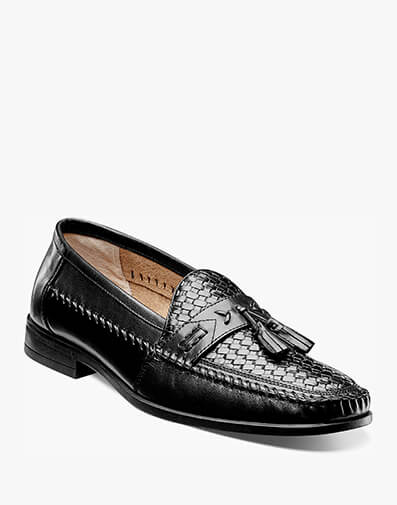 Strafford Woven Tassel Loafer in Black for $140.00