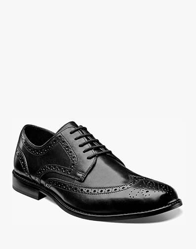 Nelson Wingtip Oxford in Black for $140.00