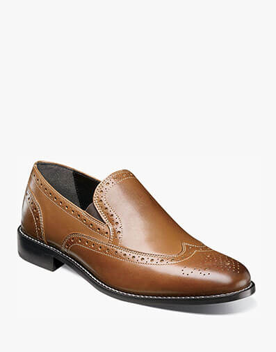 Norris Wingtip Slip On in Cognac for $125.00