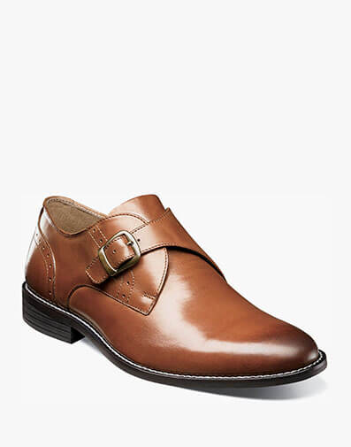 Sabre Plain Toe Monk Strap in Cognac for $130.00