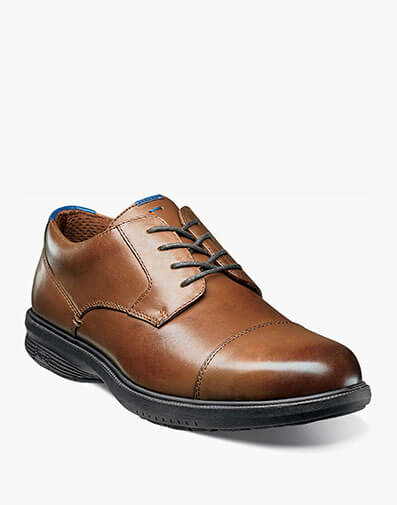 The featured product is the Melvin Street Cap Toe Oxford in Tan.