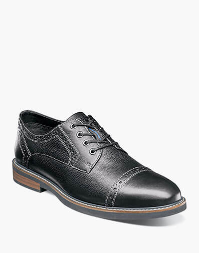 Overland Cap Toe Oxford in Black Tumbled for $59.99