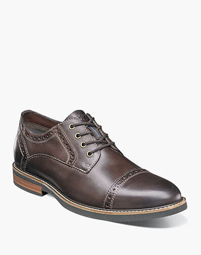 Overland Cap Toe Oxford in Brown CH for $130.00