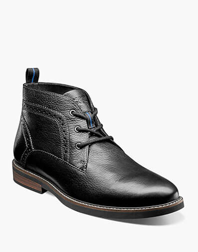 Ozark Plain Toe Chukka Boot in Black Tumbled for $150.00