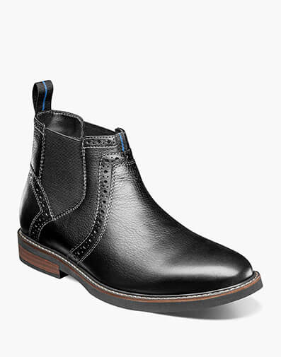 Otis Plain Toe Chelsea Boot in Black Tumbled for $150.00