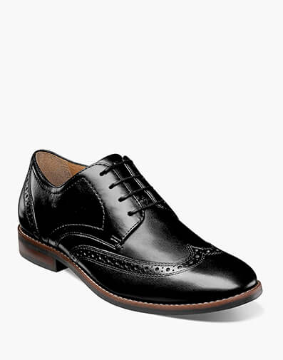 Fifth Ward Flex Wingtip Oxford in Black for $135.00