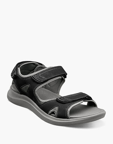 Rio Vista Three Strap River Sandal in Black Multi for $110.00