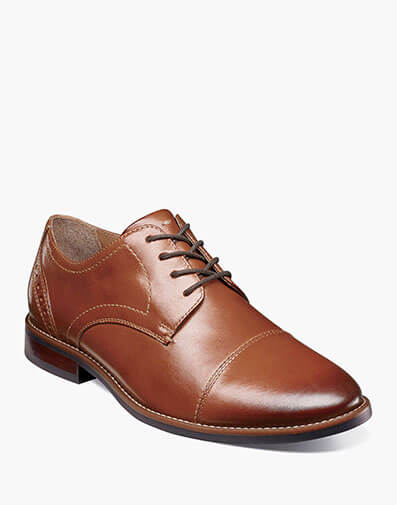 Fifth Ward Flex Cap Straight Toe Oxford in Cognac for $135.00