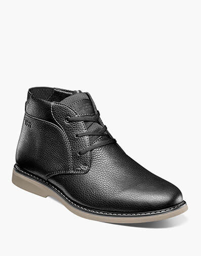 Otto Plain Toe Chukka in Black Tumbled for $140.00