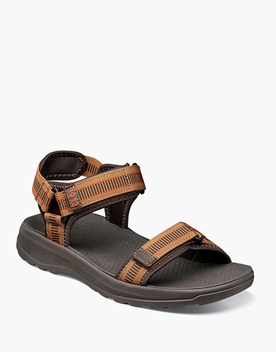 Huck Sport Three Strap Sandal in Tan Multi for $79.95