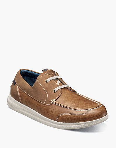 Brewski Moc Toe Boat Shoe in Tan Multi for $100.00