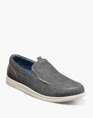 Brewski Canvas Moc Toe Venetian Slip On in Gunmetal for $100.00