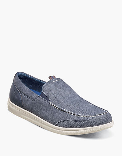 Brewski Canvas Moc Toe Venetian Slip On in Navy for $64.95