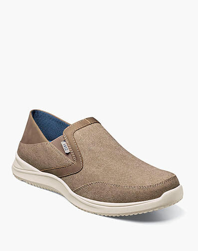 Conway EZ Canvas Moc Toe Slip On in Stone for $100.00