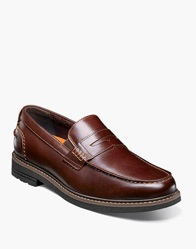 Odin II Moc Toe Penny Loafer in Burgundy for $150.00