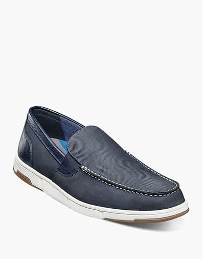 Luca Moc Toe Venetian Slip On in Navy Multi for $140.00