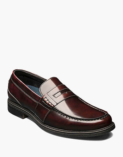 Lincoln Moc Toe Penny Loafer in Burgundy Multi for $130.00